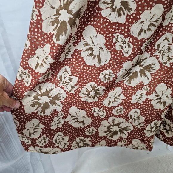 Entro Jumpsuit Wide Leg Floral Boho Coquette Cottage Smocked Puffed Sleeve L - Picture 6 of 13